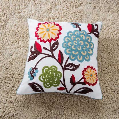 Towel Embroidered Cushion Cover Pillow Cover 45X45 Cotton Canvas Backrest Sofa Fresh Nordic Fashion