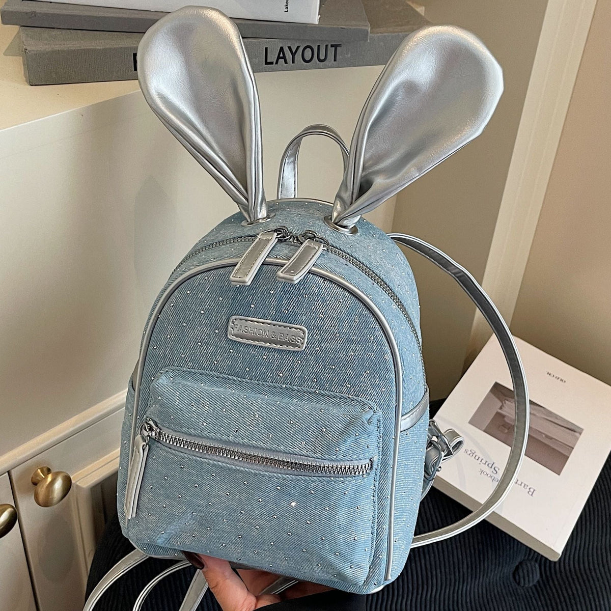 Stylish Denim Backpack for Women Casual College Bag