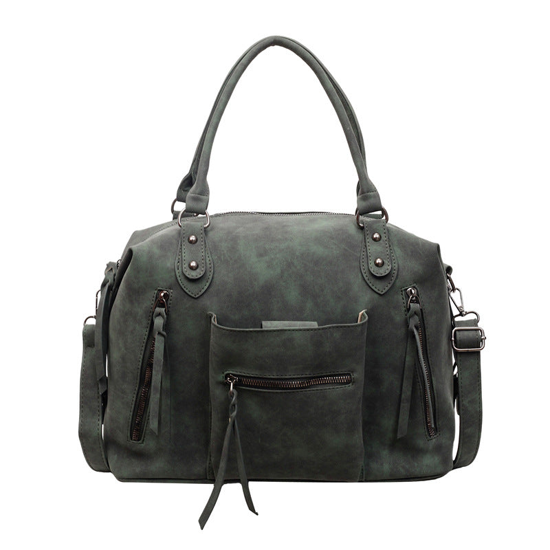 Large Capacity Retro Tote Bag Stylish Crossbody Handbag