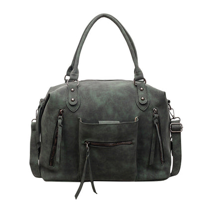 Large Capacity Retro Tote Bag Stylish Crossbody Handbag