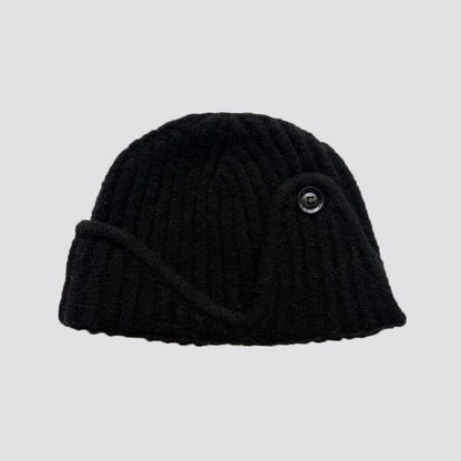 Plain Color Wool Blend Knitted Beanie Hat for Women