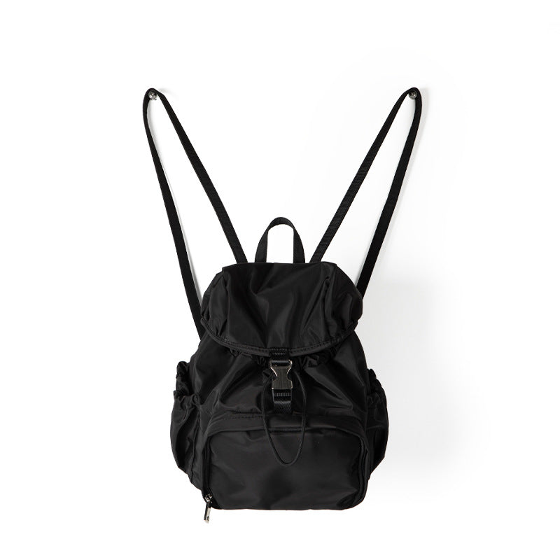 Trendy Solid Color Nylon Drawstring Backpack