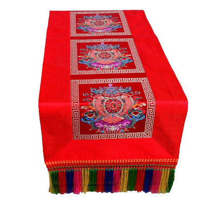 Tibetan-Style Folk Tablecloth Retro Long Table Tea Tablecloth Buddha Hall Decoration