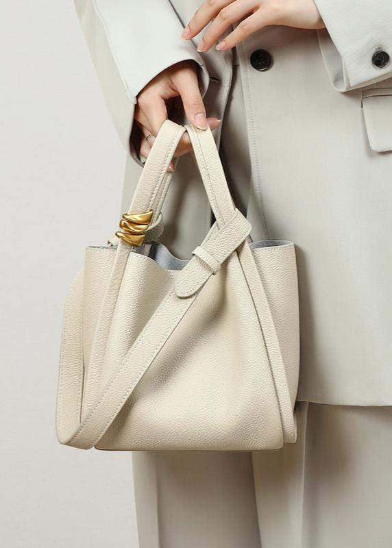 Bucket Tote Genuine Leather Elegant Contemporary Design