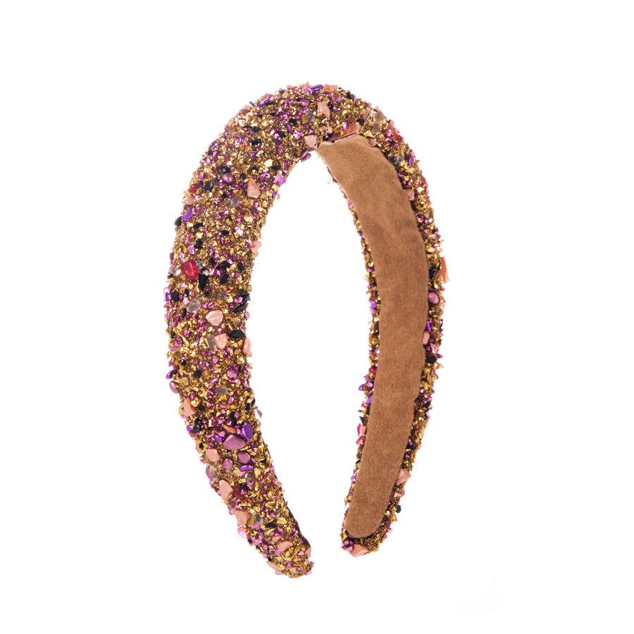 Baroque Colorful Gemstone Headband Trendy Fashion Accessory