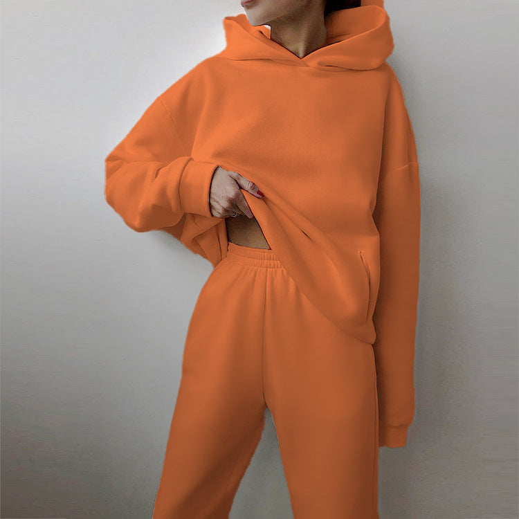 Hooded Sweatshirt And Long Pants Set Casual All-Season Outfit