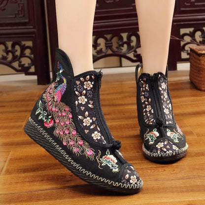 Flat-Bottomed Spring And Summer Single-Boot Ethnic Embroidered Shoes