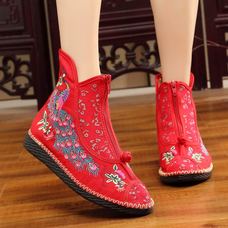 Flat-Bottomed Spring And Summer Single-Boot Ethnic Embroidered Shoes