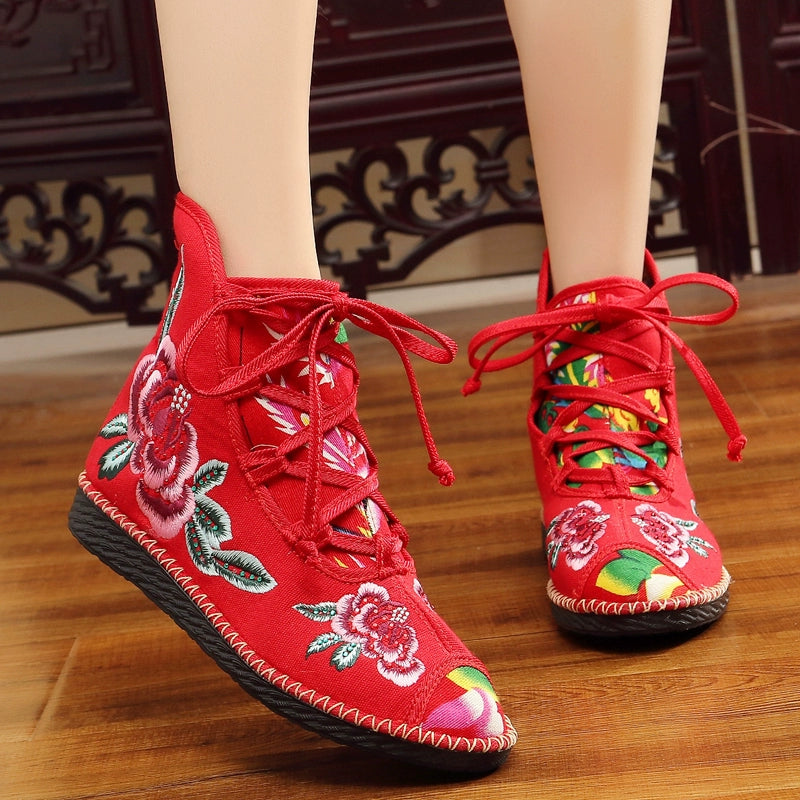 Flat-Bottomed Spring And Summer Single-Boot Ethnic Embroidered Shoes