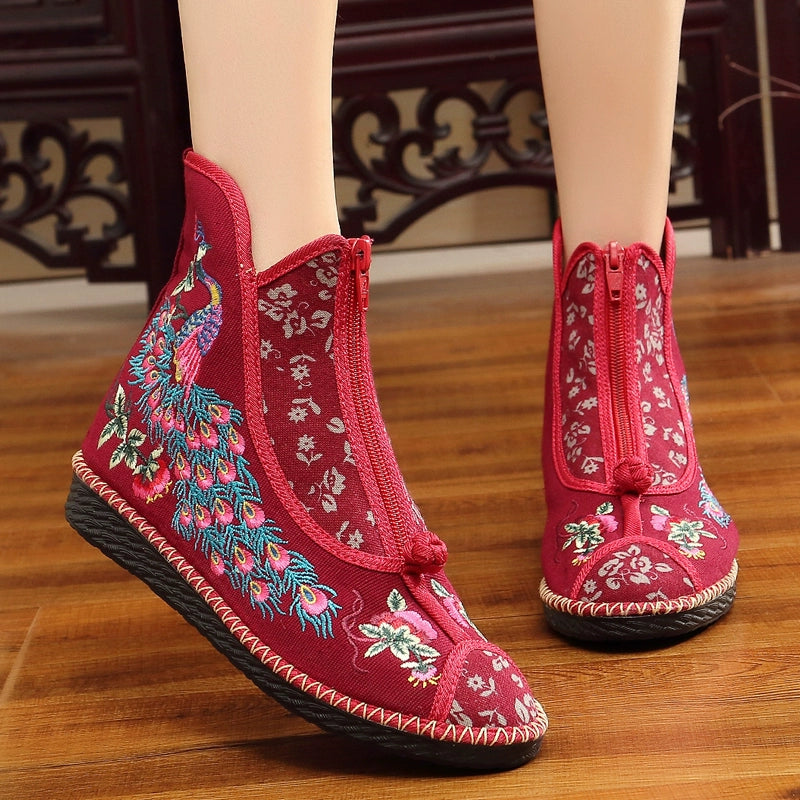 Flat-Bottomed Spring And Summer Single-Boot Ethnic Embroidered Shoes