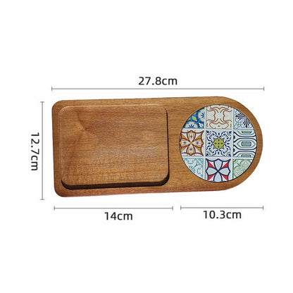 Solid Wood Tray, Water Cup, Plate, Vintage Bread, Dim Sum, Dessert Storage, Breakfast And Small Plate