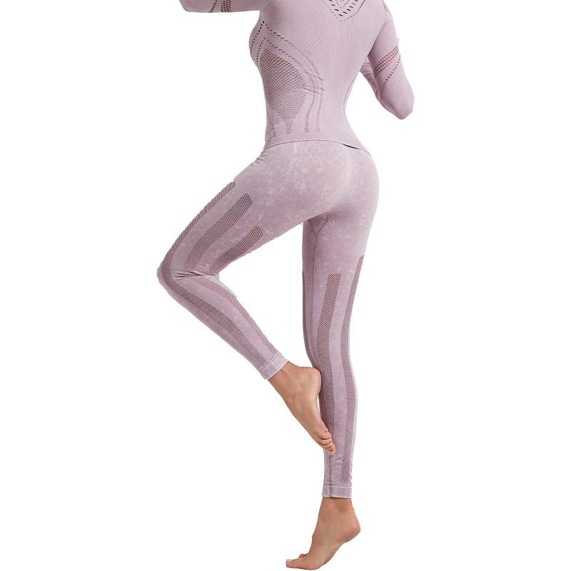 Sports Yoga Clothes Tights Women'S Seamless Mesh Openwork Quick-Drying Yoga Pants Running Fitness Pants