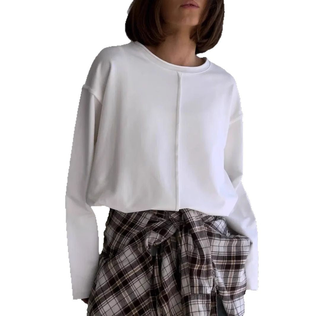Vintage Distressed Loose Long Sleeve Top