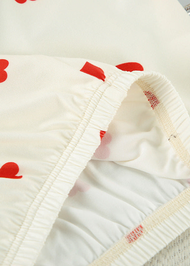 Heart Print Two Piece Lounge Set Cotton