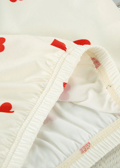 Heart Print Two Piece Lounge Set Cotton