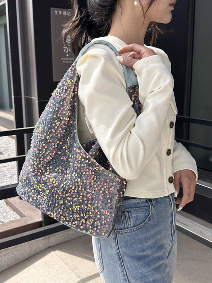 Trendy Women's PVC Sequined Shoulder Bag