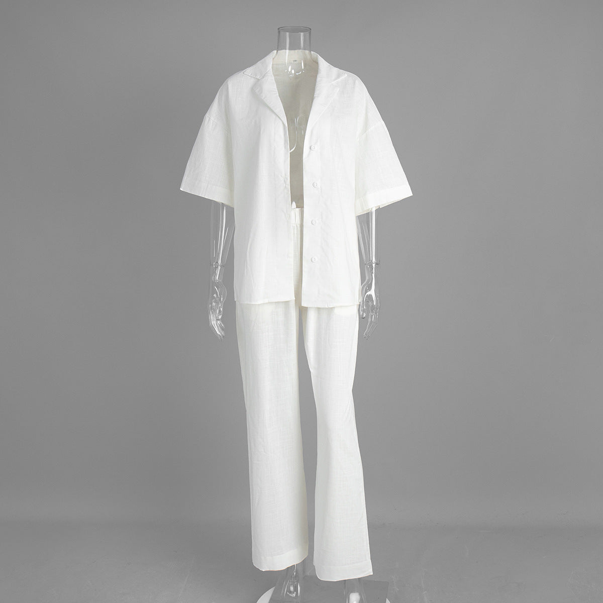 Cotton Casual Short Sleeve Top and Pants Set