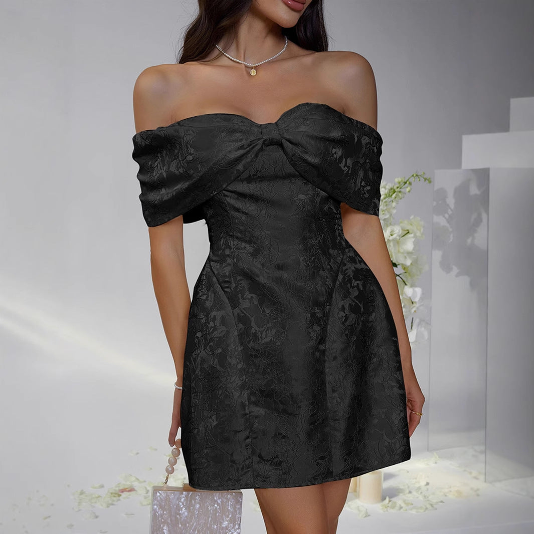 Chic Strapless Bow Tie Dress Elegant Princess Style