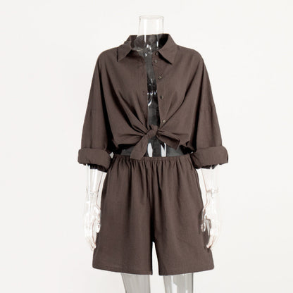 Summer Relaxed Fit Shirt And Shorts Set