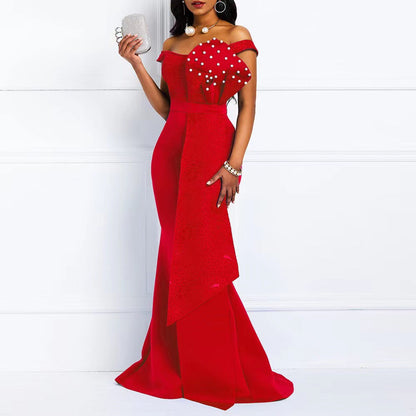 Elegant Lace-Trimmed Midi Dress With Ruffled Hem