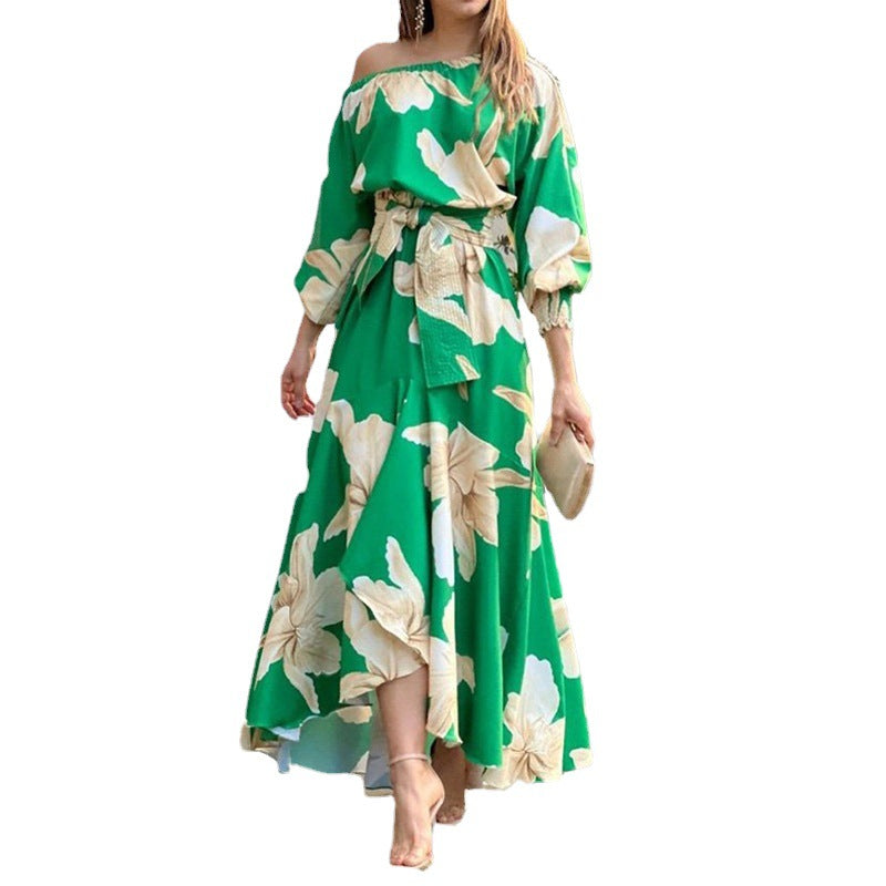 Elegant Floral Long Sleeve Dress for Women