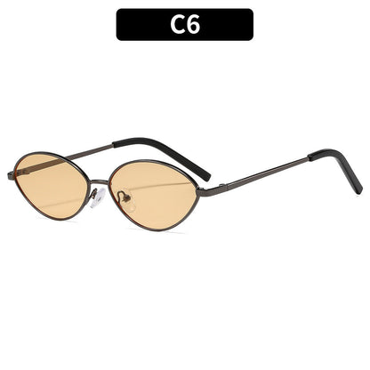 Trendy Oval Metal Sunglasses for Outdoor Activities