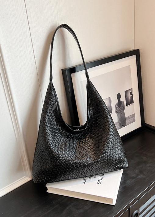 Woven Texture Hobo Shoulder Bag Soft Material