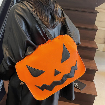 Halloween Pumpkin Tote Bag Stylish Casual Large Capacity Shoulder Bag