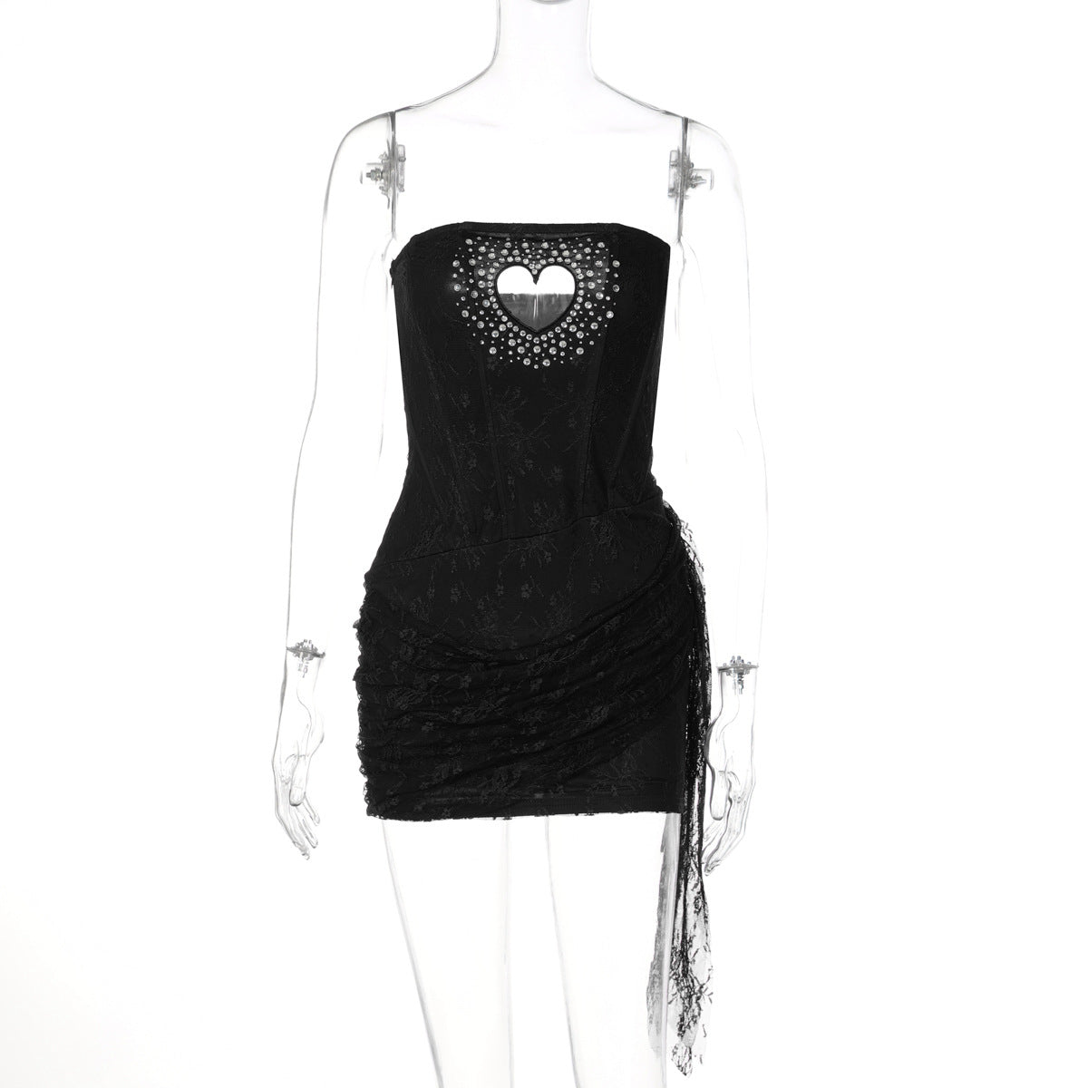 Fashionable Sexy Lace Heart Shaped Bodycon Dress