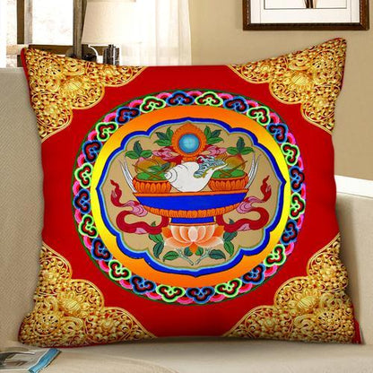 Tibetan Ethnic Style Thangka Cushion Pillow