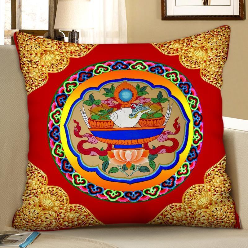 Tibetan Ethnic Style Thangka Cushion Pillow