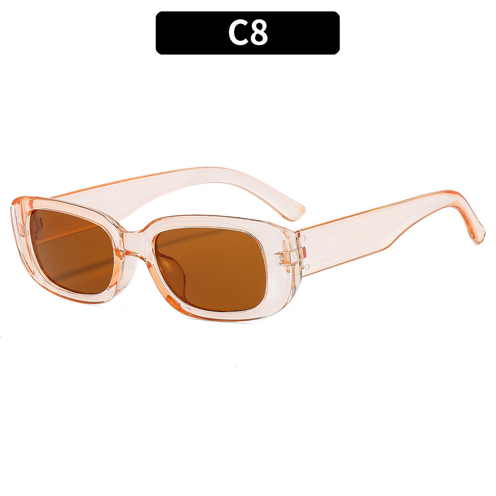 Trendy Square Frame Sunglasses Pink Lens Stylish Women's Eyewear
