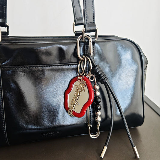 Trendy Mirror Braided Keychain Bag Charm