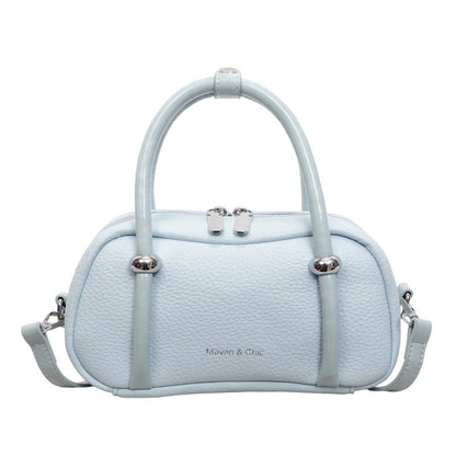 Classic Bowler Bag Textured PU Handbag for Casual Wear