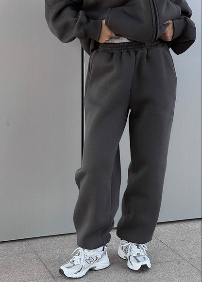 Oversized Zip Hoodie And Knit Sweatpants Set