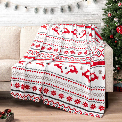 Soft Christmas Reindeer Warm Throw Blanket
