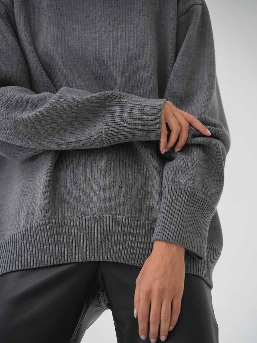 Solid Color Loose Casual Sweater