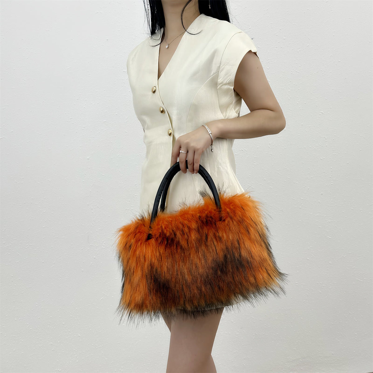 Fluffy Faux Fur Large Capacity Tote Handbag