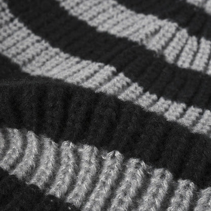 Trendy Striped Color Block Thicken Cuff  Beanie