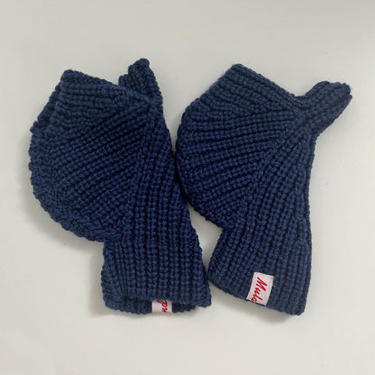 Solid Color Fingerless Touchscreen Knit Gloves
