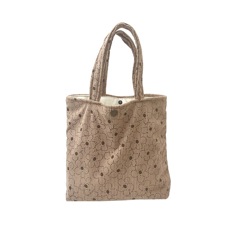 Cozy Velvet Floral Canvas Tote Bag for Everyday Use