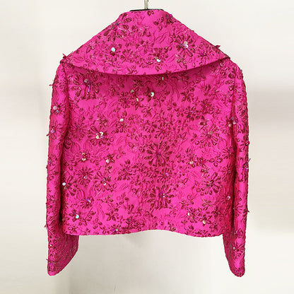 Fashion Pink Casual A-Line Dress With Beaded Embellishments