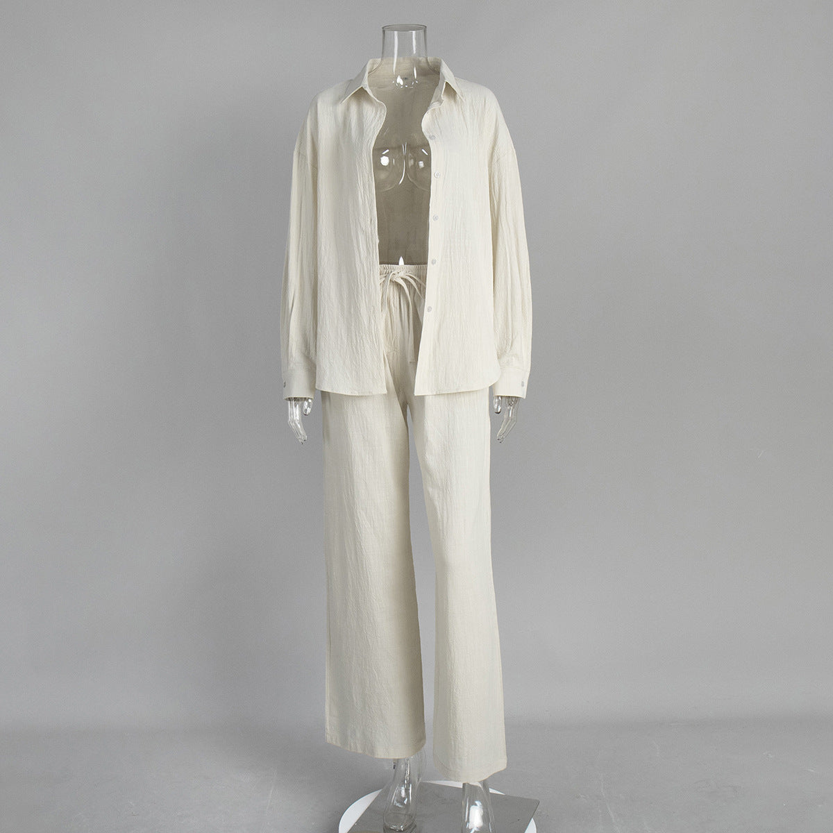 Cotton Long Sleeve Shirt and Pants Set Casual Outfit