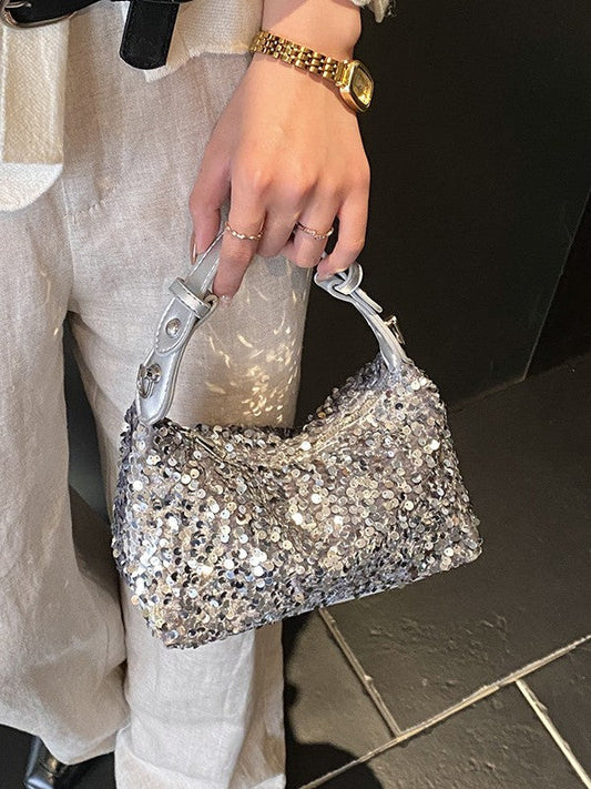 Women's Shimmering PVC Handbag Stylish Party Shoulder Bag