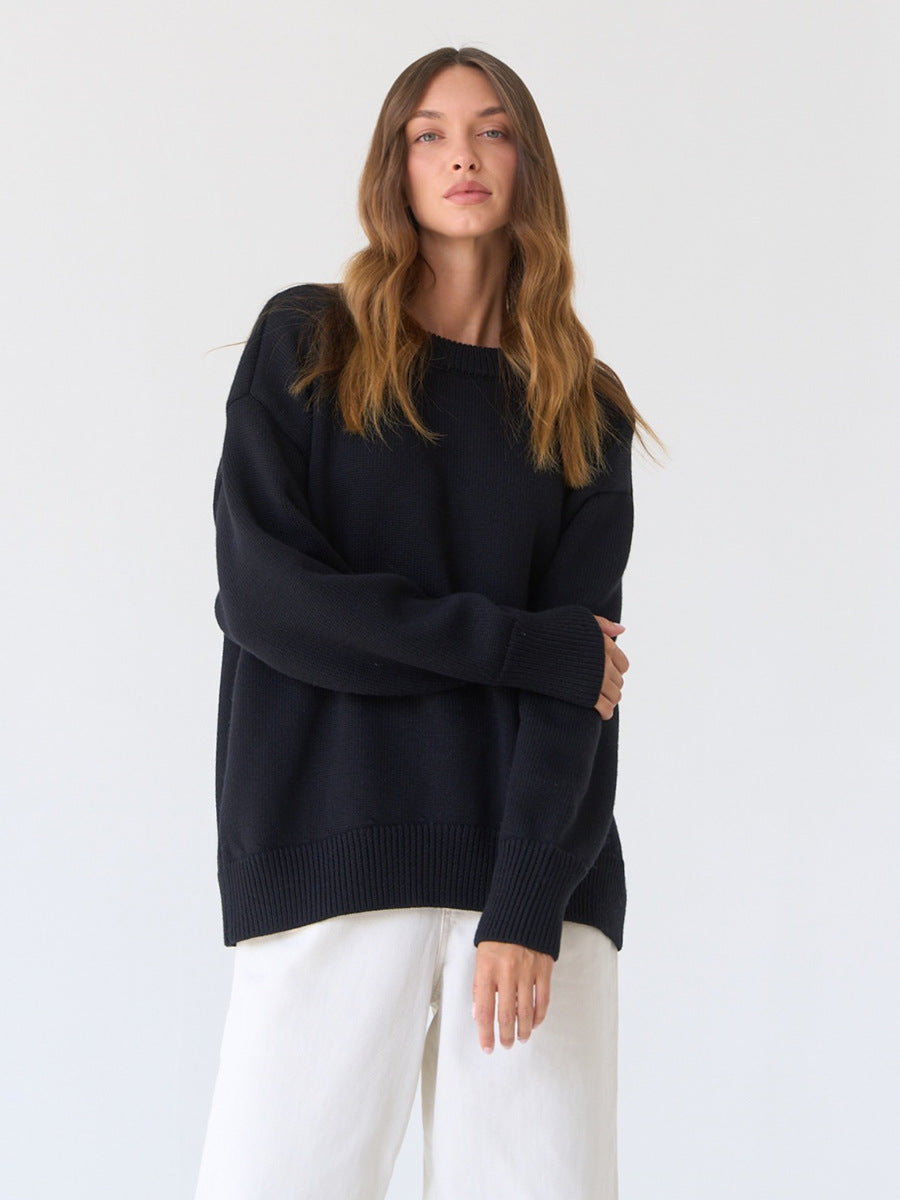 Solid Color Loose Casual Sweater