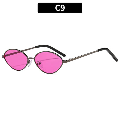 Trendy Oval Metal Sunglasses for Outdoor Activities