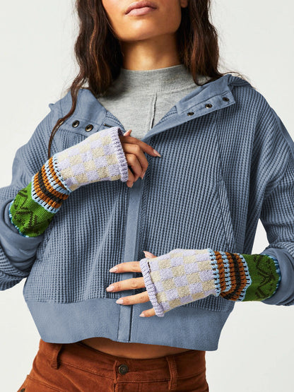 Hooded Color Block Sweatshirt Casual Streetwear