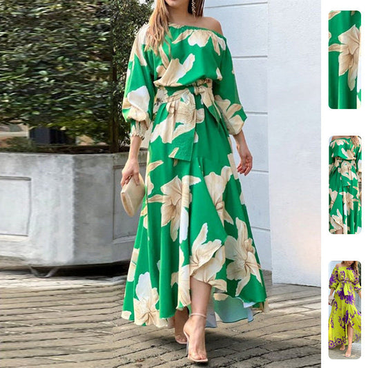 Elegant Floral Long Sleeve Dress for Women
