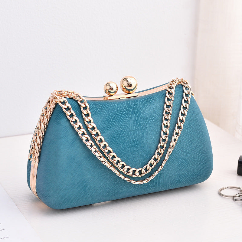 Elegant Black PU Evening Clutch Bag Vintage Style