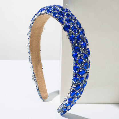 Baroque Style Rhinestone Headband with Colorful Gems